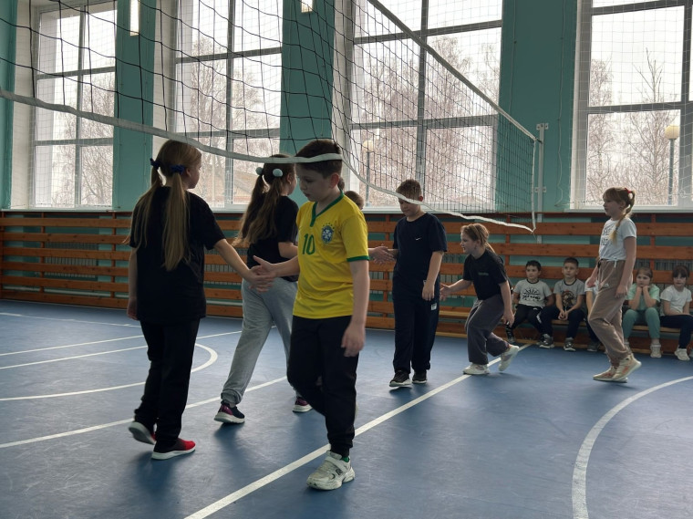 Соревнования по пионерболу.